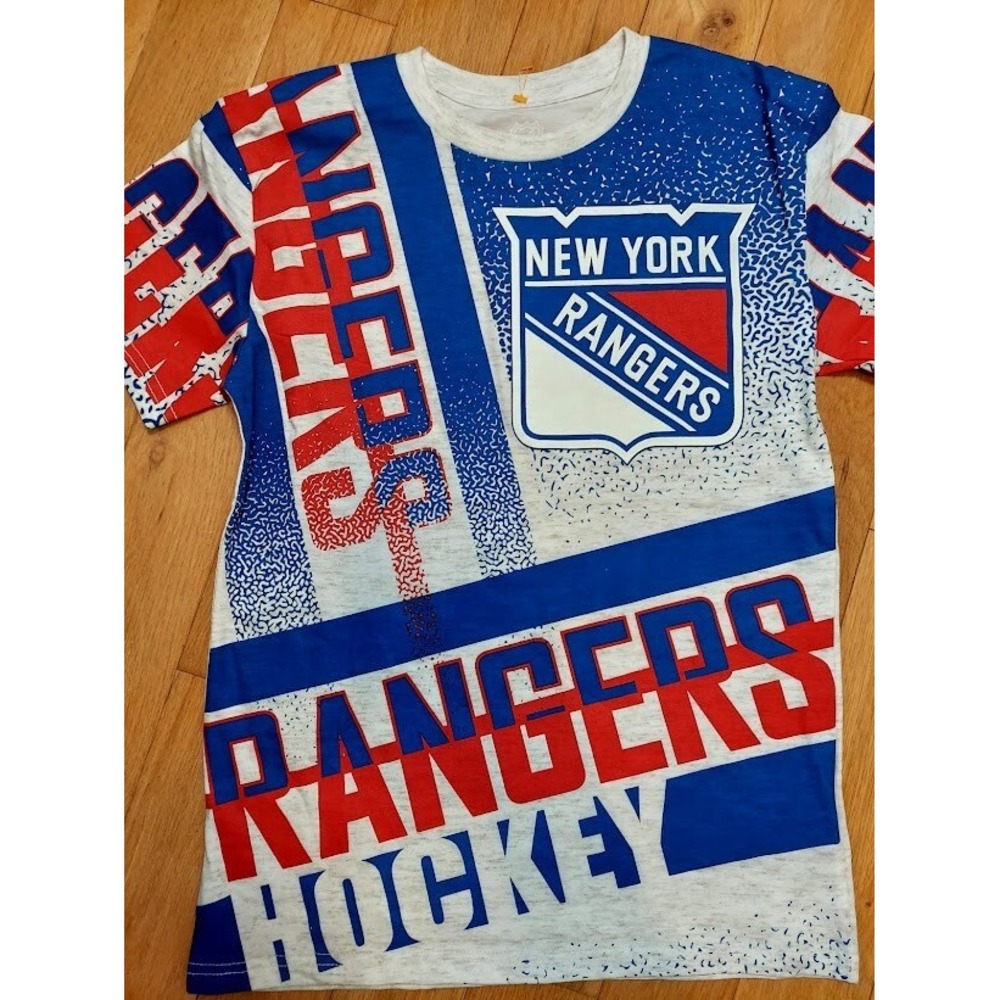 New York Rangers Youth Med 10/12 T-Shirt NHL Official Licensed New Light Grey